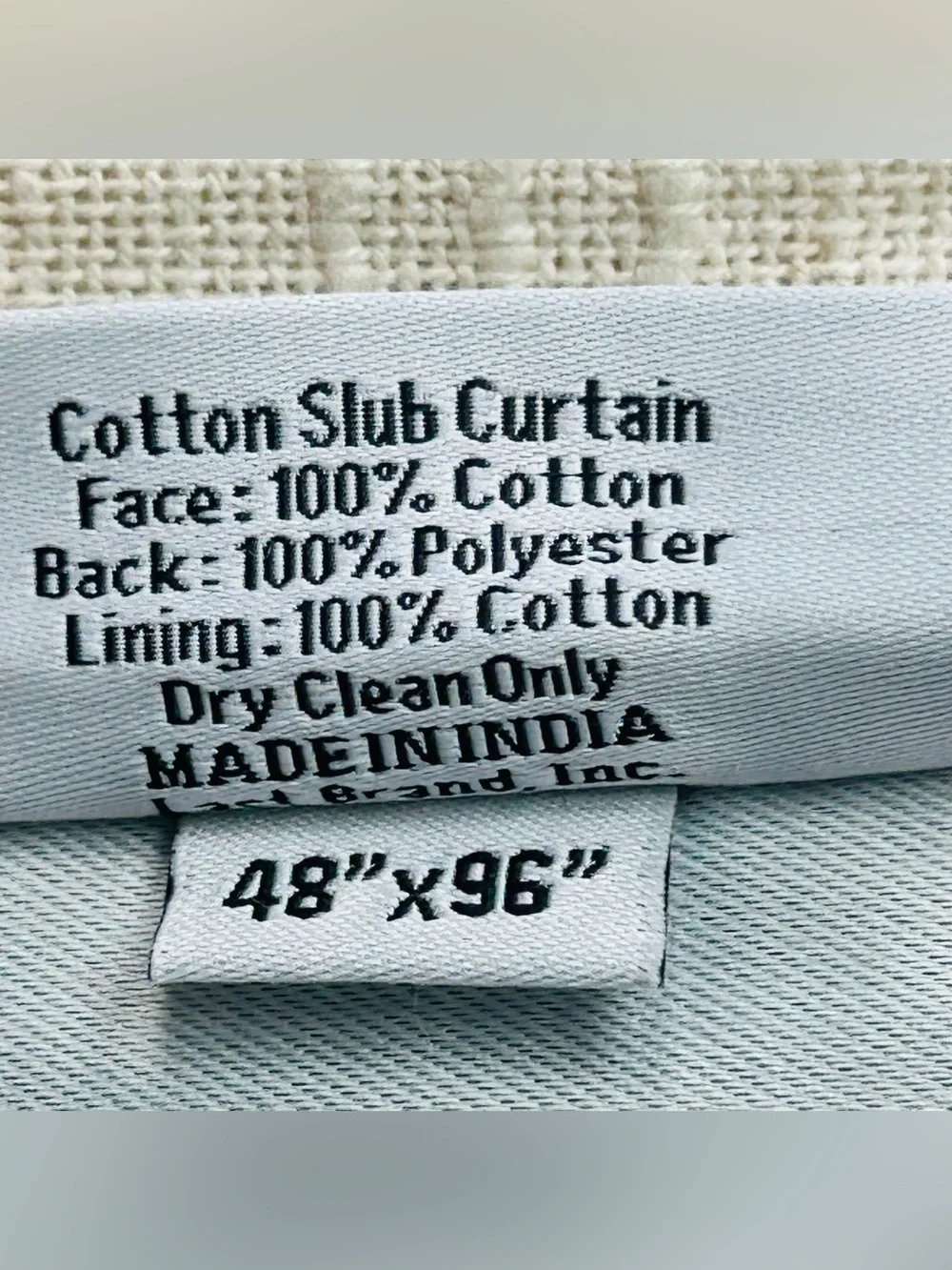 NWT QUINCE Set Of 2 48x96 Cotton Slub Room Darkening Curtains Natural 0122